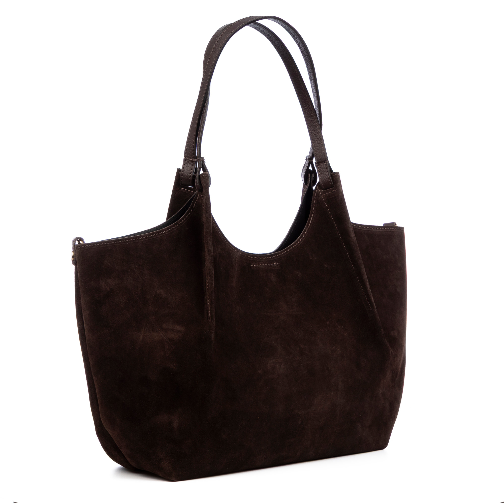 Bascapè Borsa Tote Donna. Pelle Scamosciata Vera.