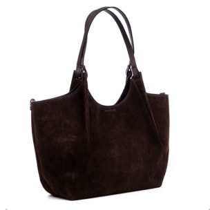 Bascapè Borsa Tote Donna. Pelle Scamosciata Vera.