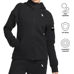 Felpa con zip iwalk EcoRun da donna in nero