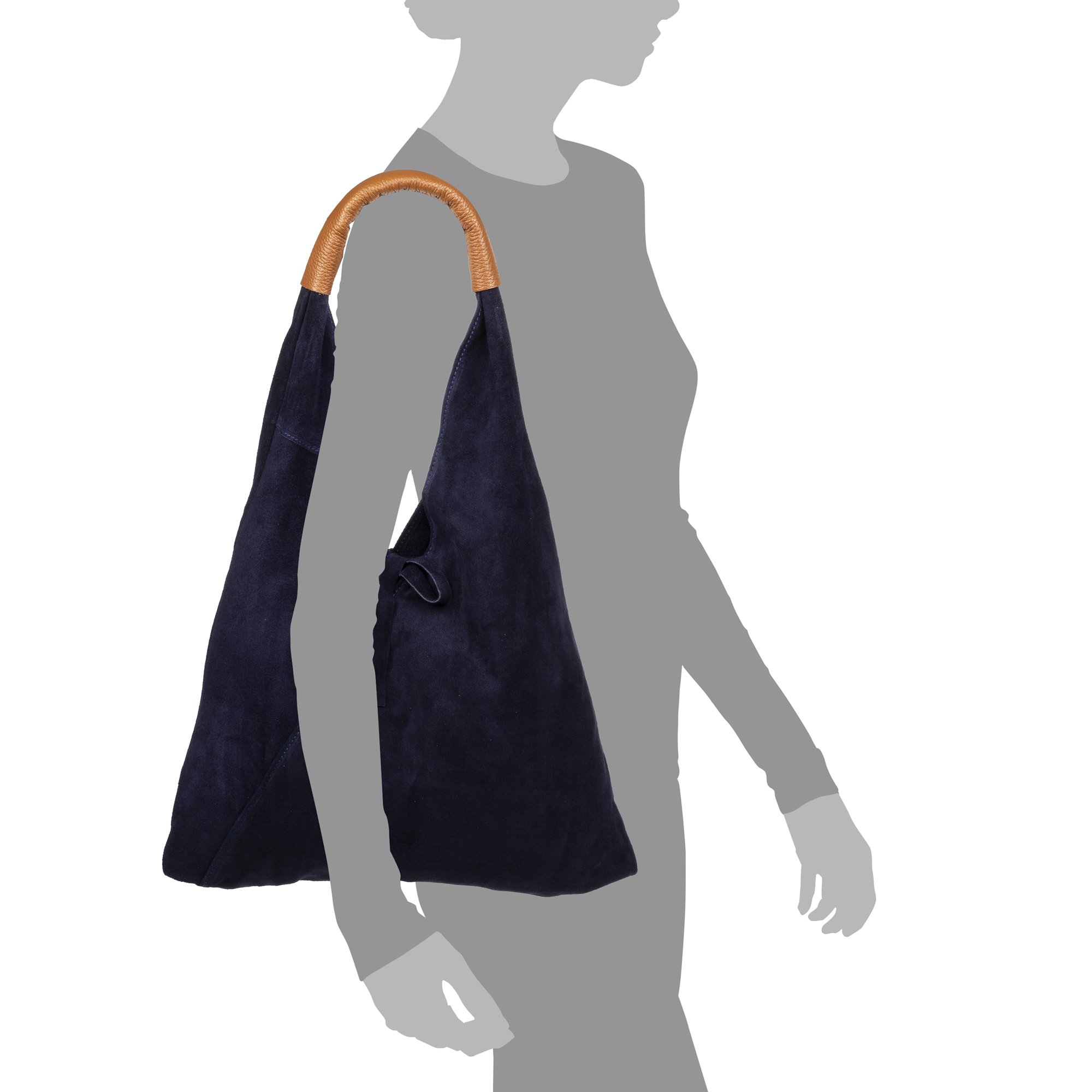 Agnana Borsa Shopper Donna. Pelle autentica Camoscio e Dollaro.