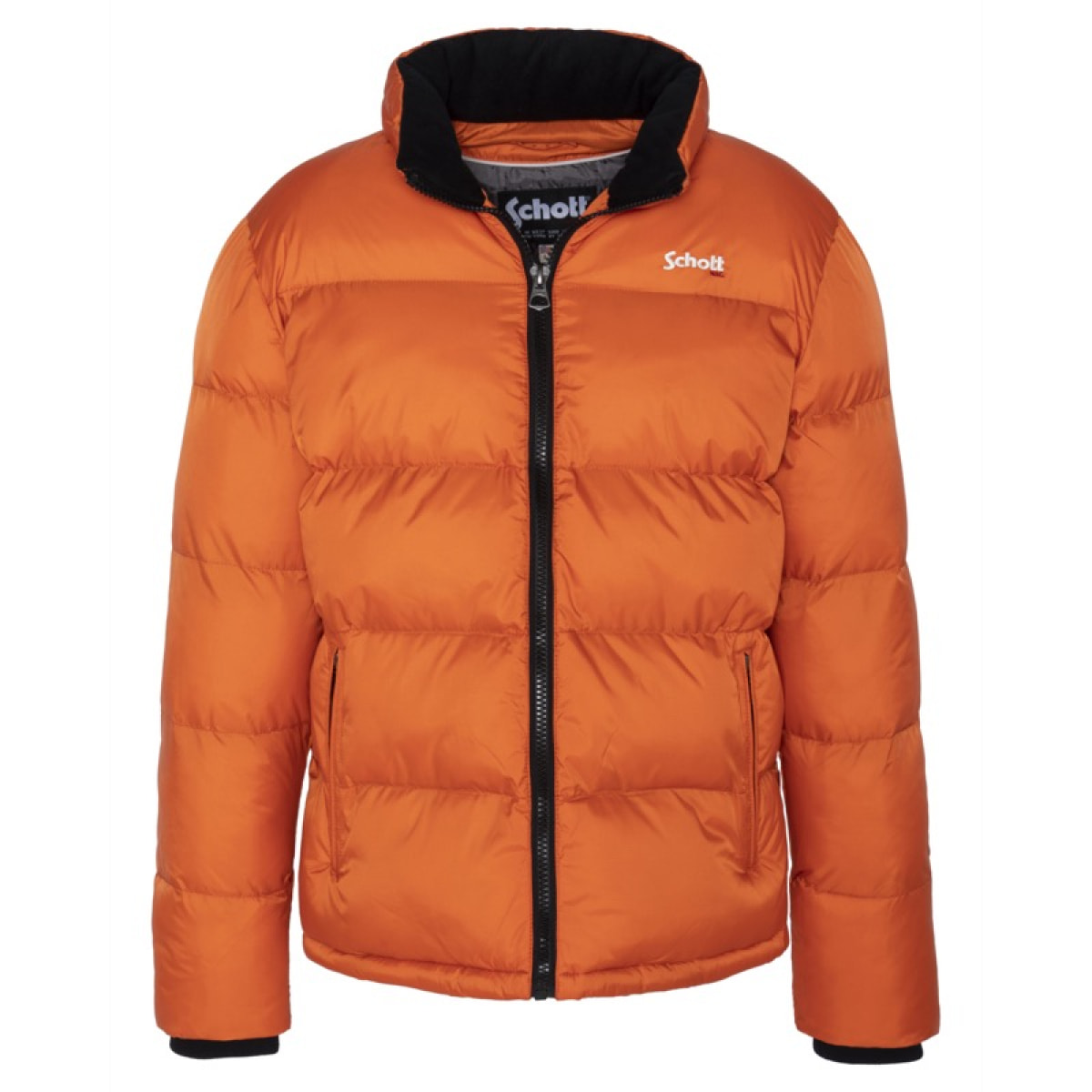 IDAHO SIMPLE PADDED JACKET W/ SCHOTT NYC CHEST EMBROIDERY  100% NYLON Arancio