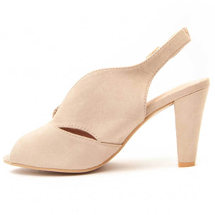 Sandalias de tacón - Beige - Altura: 8 cm