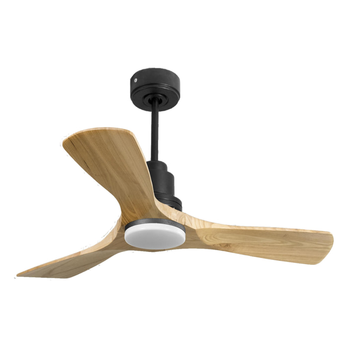 Ventilateur de plafond Réversible  Thermostat Dimmable Wifi Moteur à courant continu Toits en pente Télécommande Lumière à trois tons Hypersilence Mémoire