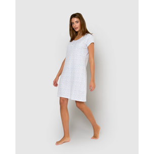 Vestido corto de algodón lilo índigo