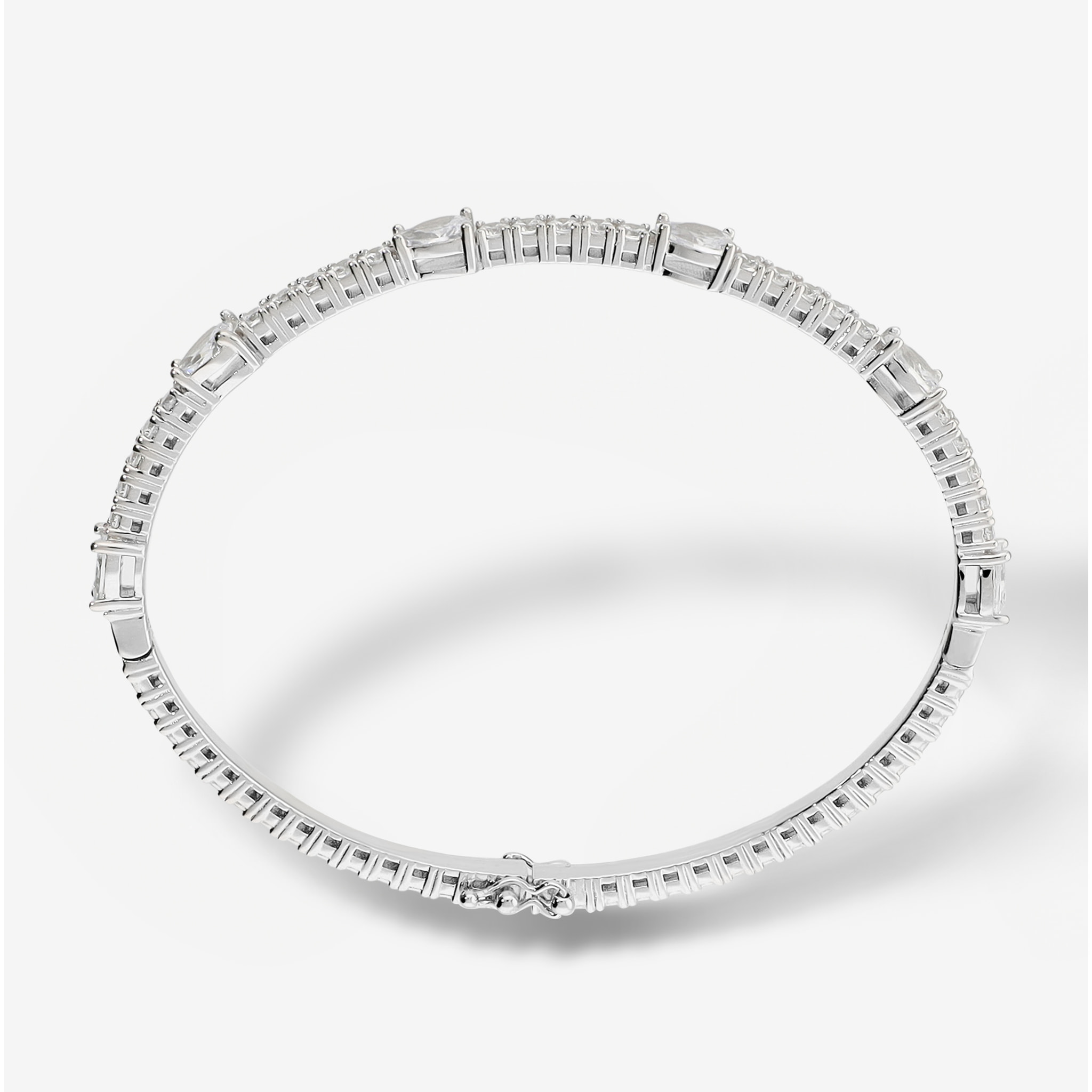 Bracciale Tennis 'Infinity' in Argento 925 con Cubic Zirconia Tonde e a Goccia