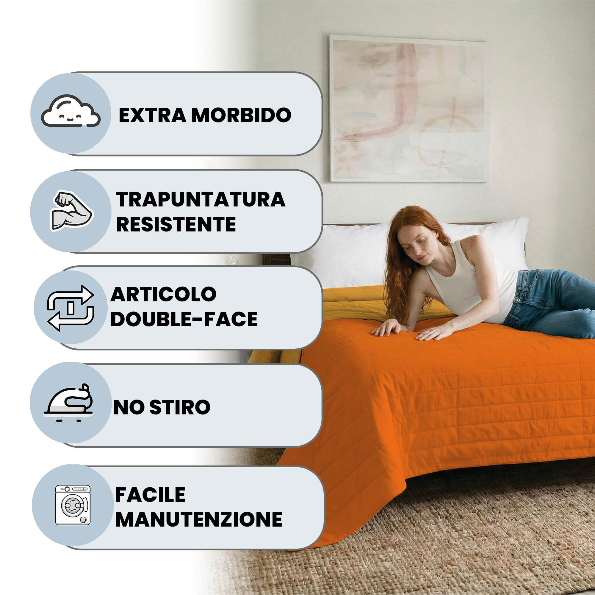 TRAPUNTINO ESTIVO ELEGANT MATRIMONIALE, BICOLORE