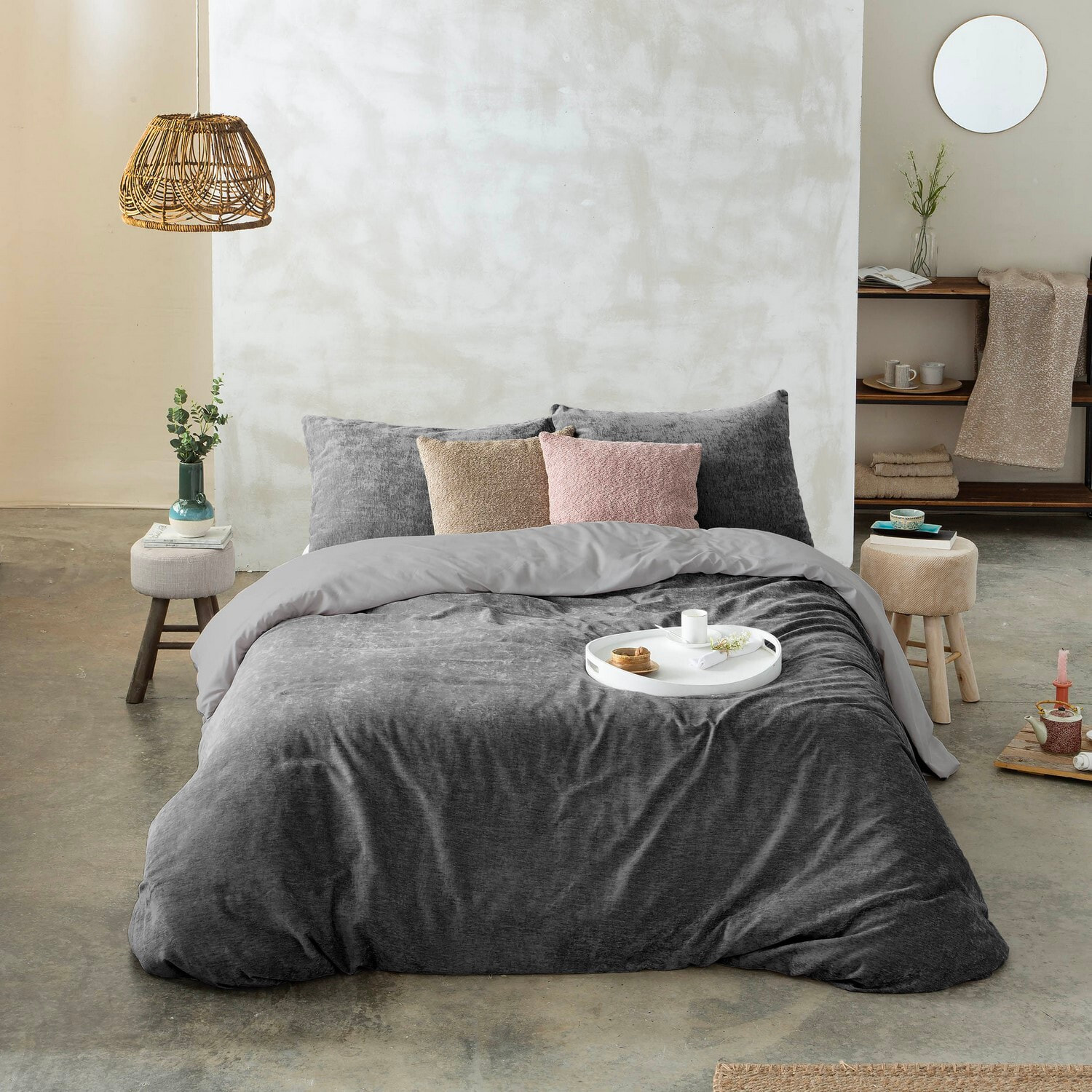 Housse de couette velvet gris