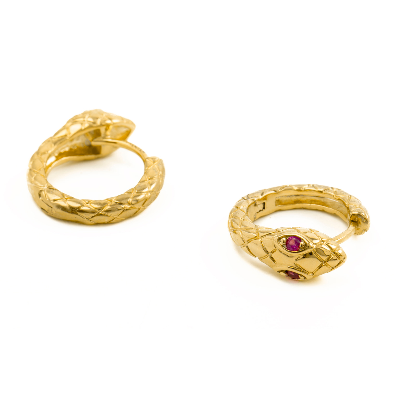 Pendientes de Circonita Rubí acabados en oro amarillo de 18K