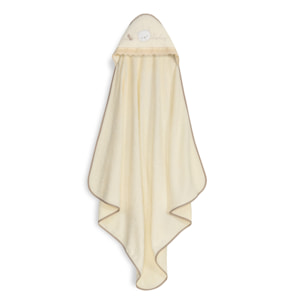 Capa Baño 1X1 Mod Carita Oso Baby Guipur+ Gorro Beig