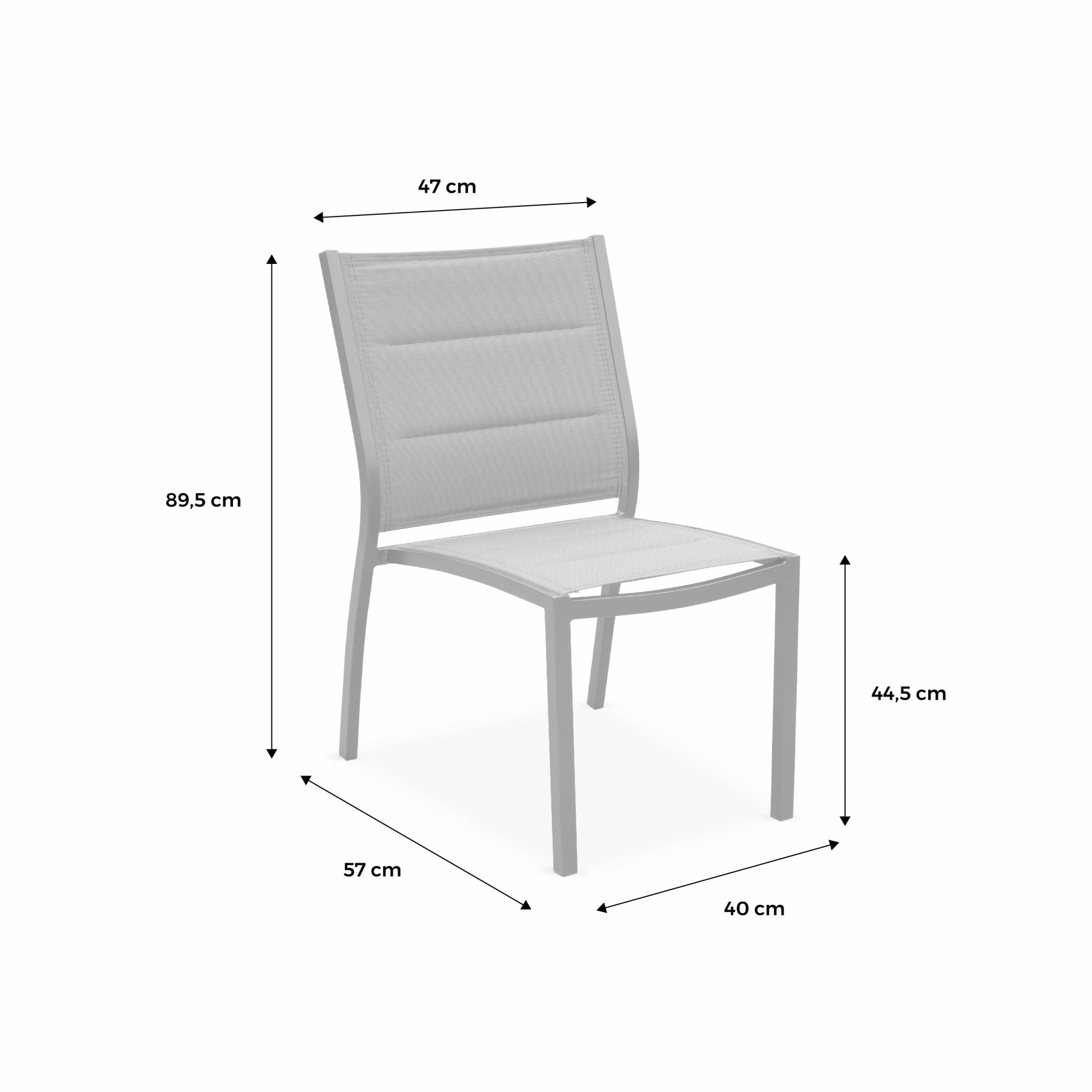 Lot de 2 chaises Chicago - Aluminium blanc et textilène taupe