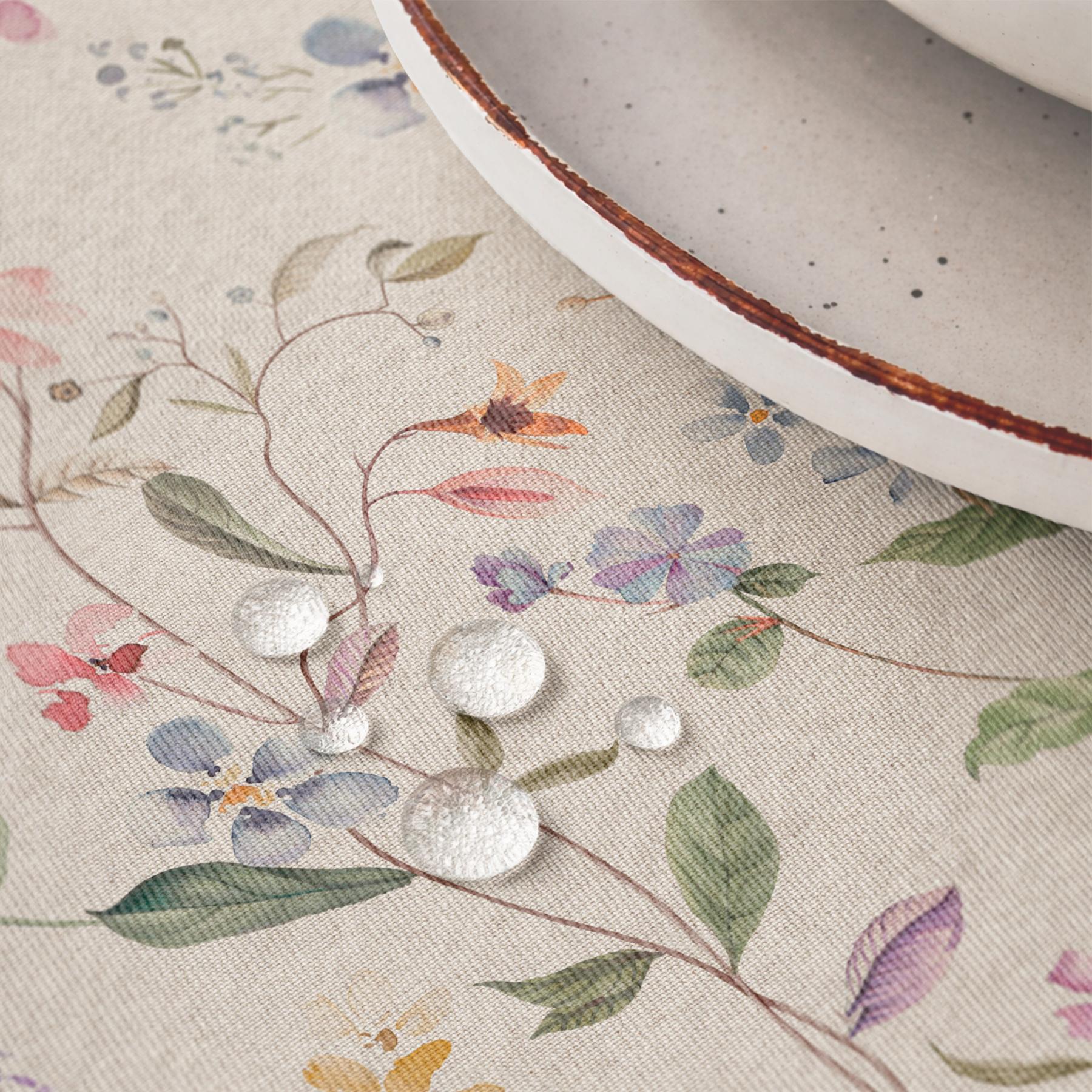 Nappe anti-taches PEONIA MULTICOLORE - en 100 % coton