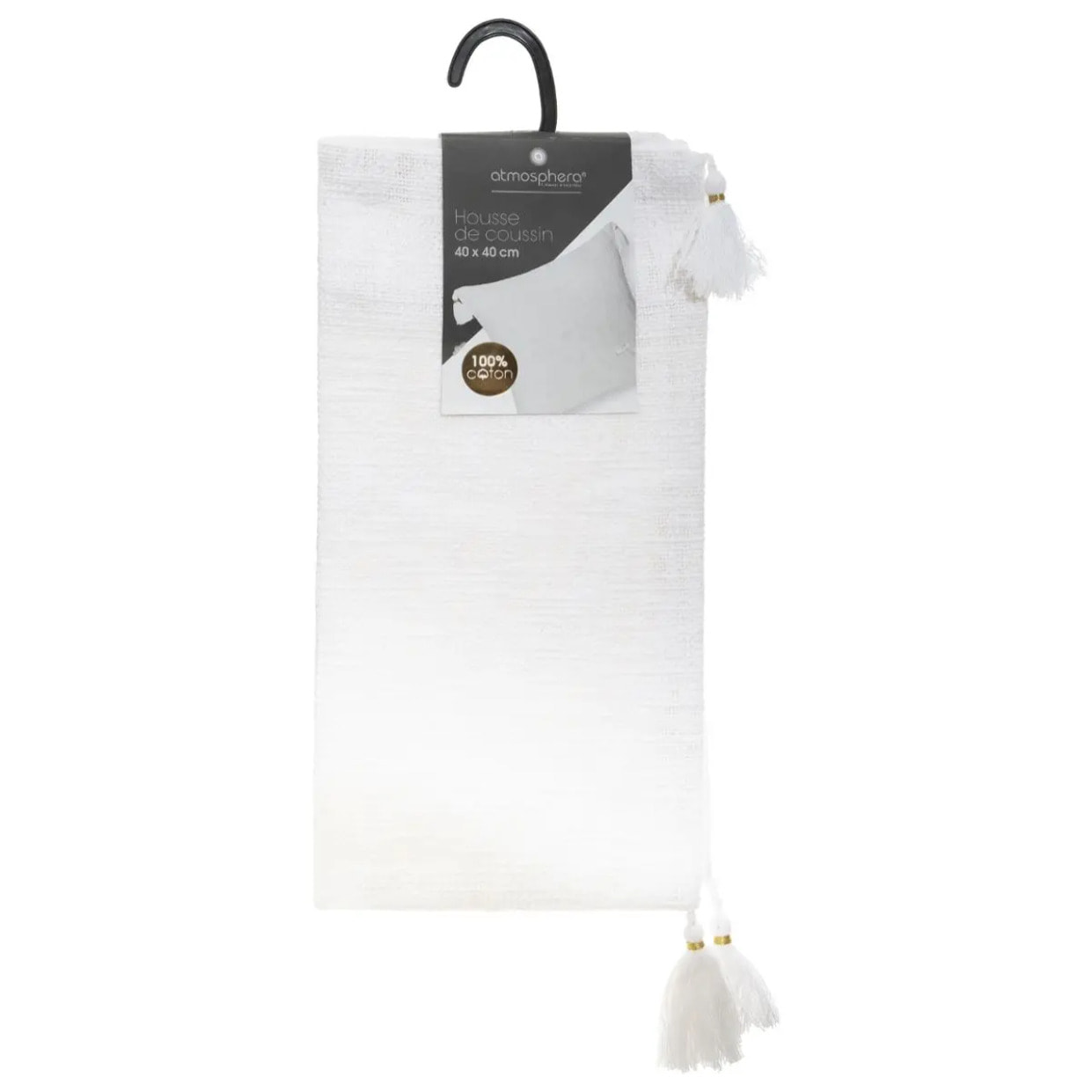 Housse de coussin "Slub" blanc 40x40cm