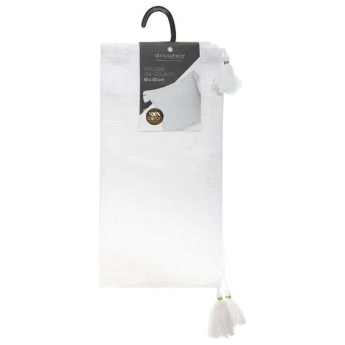 Housse de coussin "Slub" blanc 40x40cm