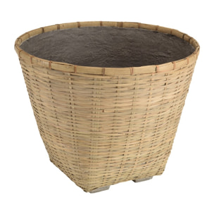 HECTOR - Pot de fleur rond 60x60cm en bambou naturel