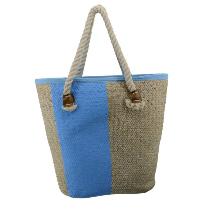 Borsa in paglia Africa azzurro cm45x15h42