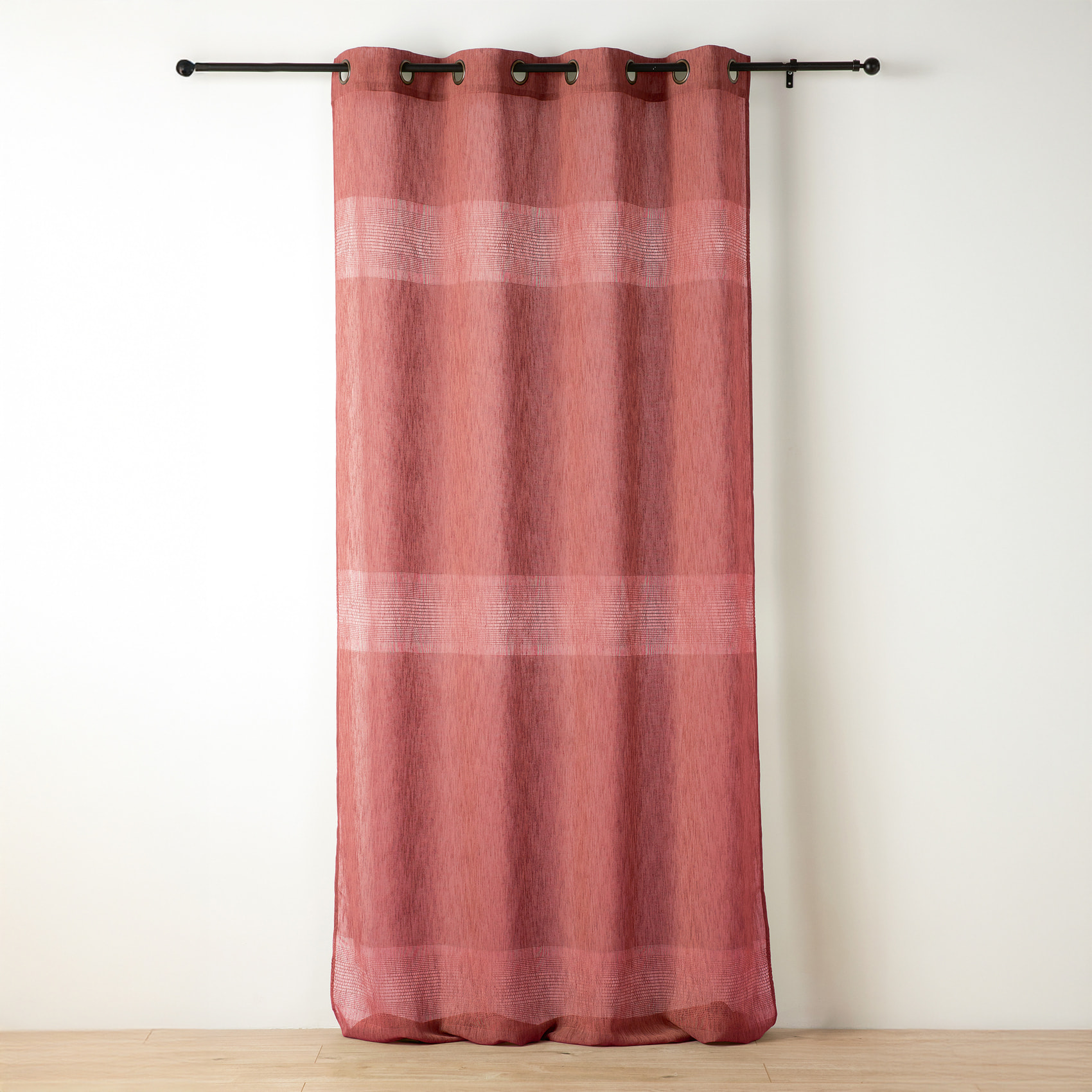 Voilage tamisant ajouré à esprit macramé - Rouge