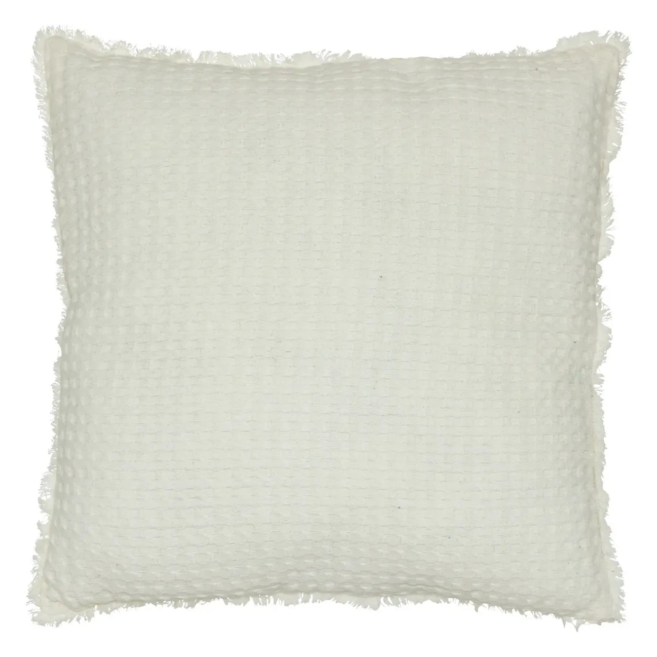 Coussin nid d abeille "Widdy" 45x45cm blanc ivoire