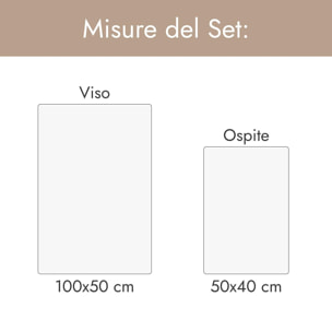 INTRECCI HOME Set Bagno Asciugamani Viso+Ospite, in Puro Cotone 450, Morbidezza Extra, Lavorazione Jacquard, Design a Pois, Elegante e Confortevole