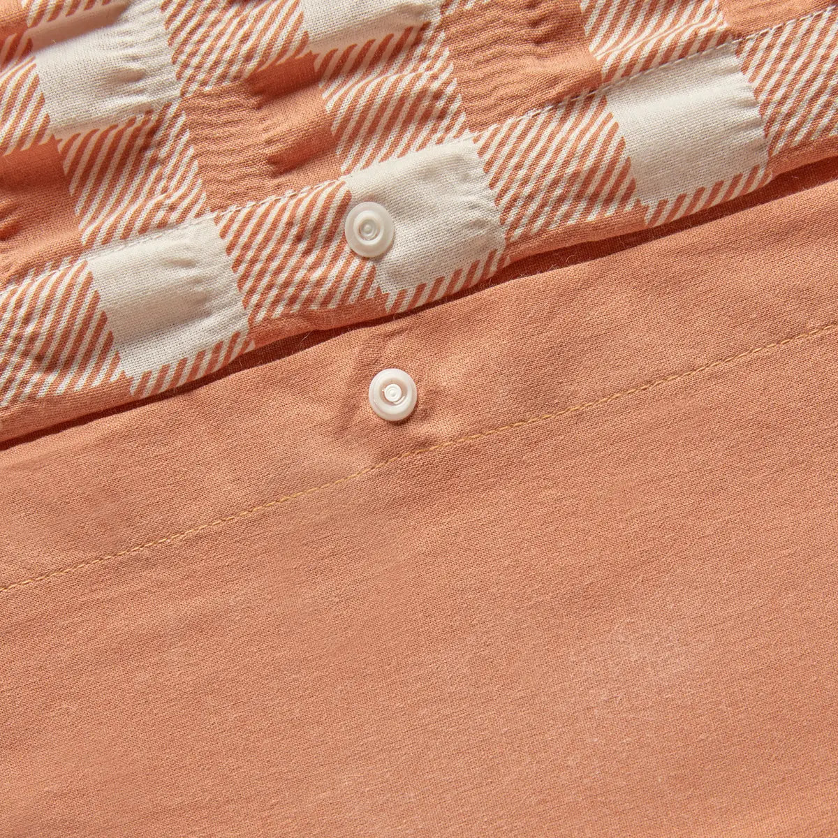 Parure de lit imprimée Vichy 240x220cm terracotta