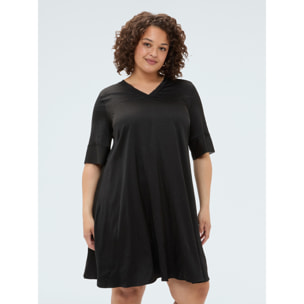 Fiorella Rubino - Vestido de raso con destellos all over - Negro