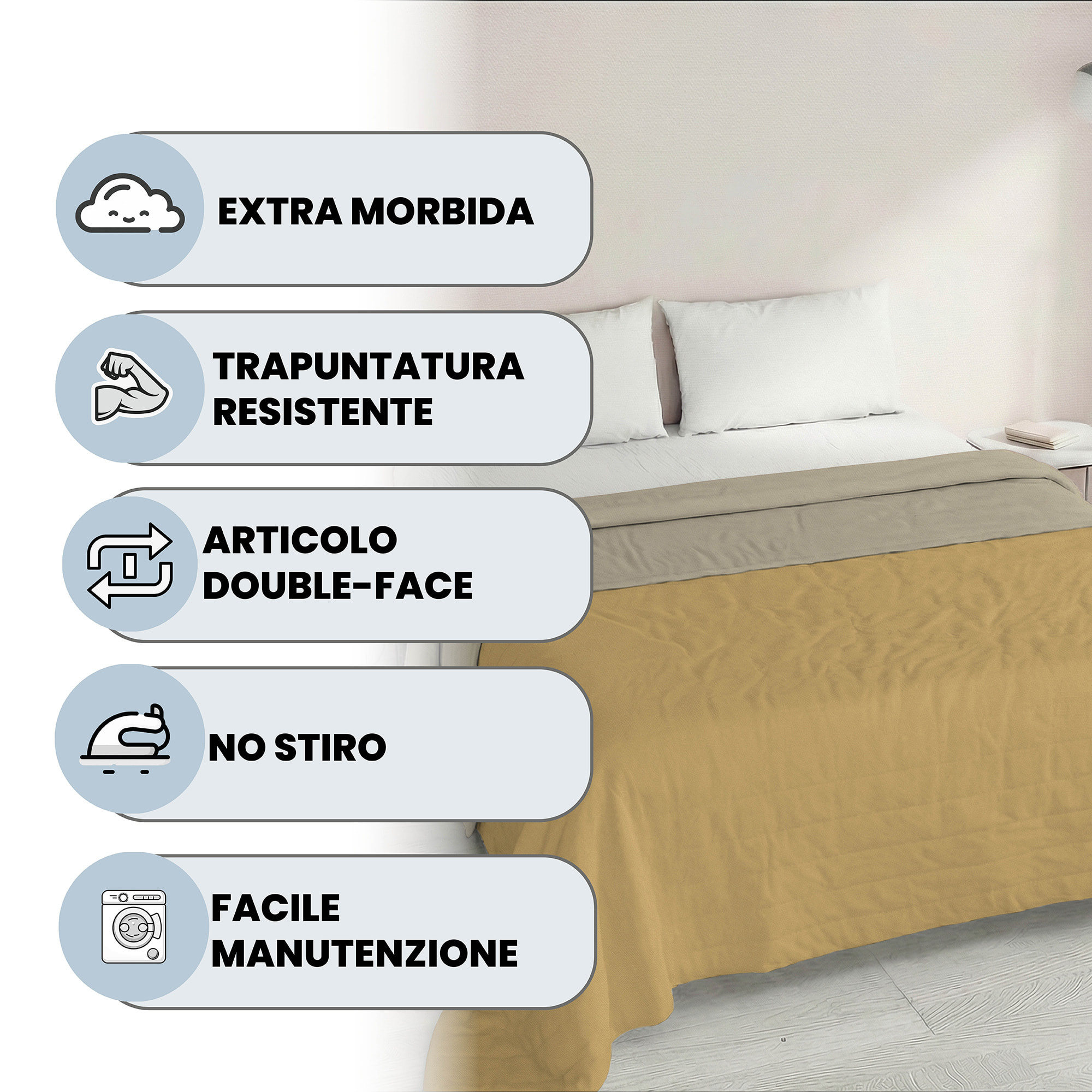 TRAPUNTINO GOLIA 100% Microfibra - Made in Italy