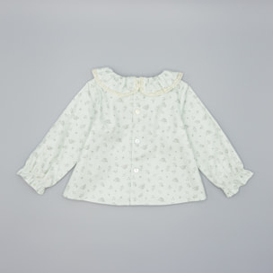 Camisa Verde De Viella Con Estampado De Hojas