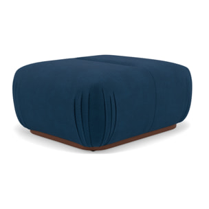 Penelope - pouf en velours texturé - Bleu