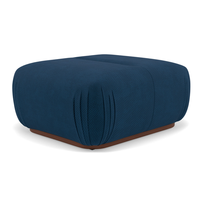 Penelope - pouf en velours texturé - Bleu