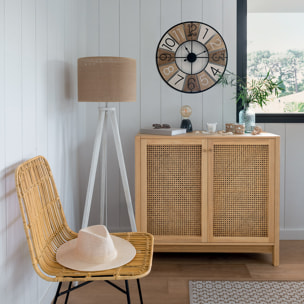 Lampadaire trépied "Elva" bois H143cm