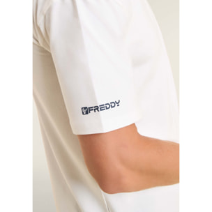 T-shirt regular con stampe lucide e dettagli tono su tono