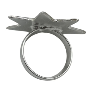 Anillo estrella relieve plata chapado 10µ latón. Diseño Gloria Mago