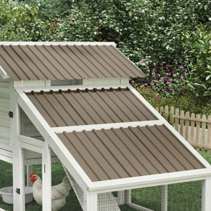 Lot de 12 panneaux - dim. 129L x 45l cm - tôle acier ondulé taupe