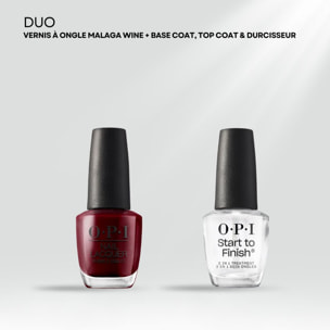 Duo Base Coat, Top Coat et Durcisseur - 15ml Malaga Wine - Vernis à ongles Nail Lacquer - 15 ml