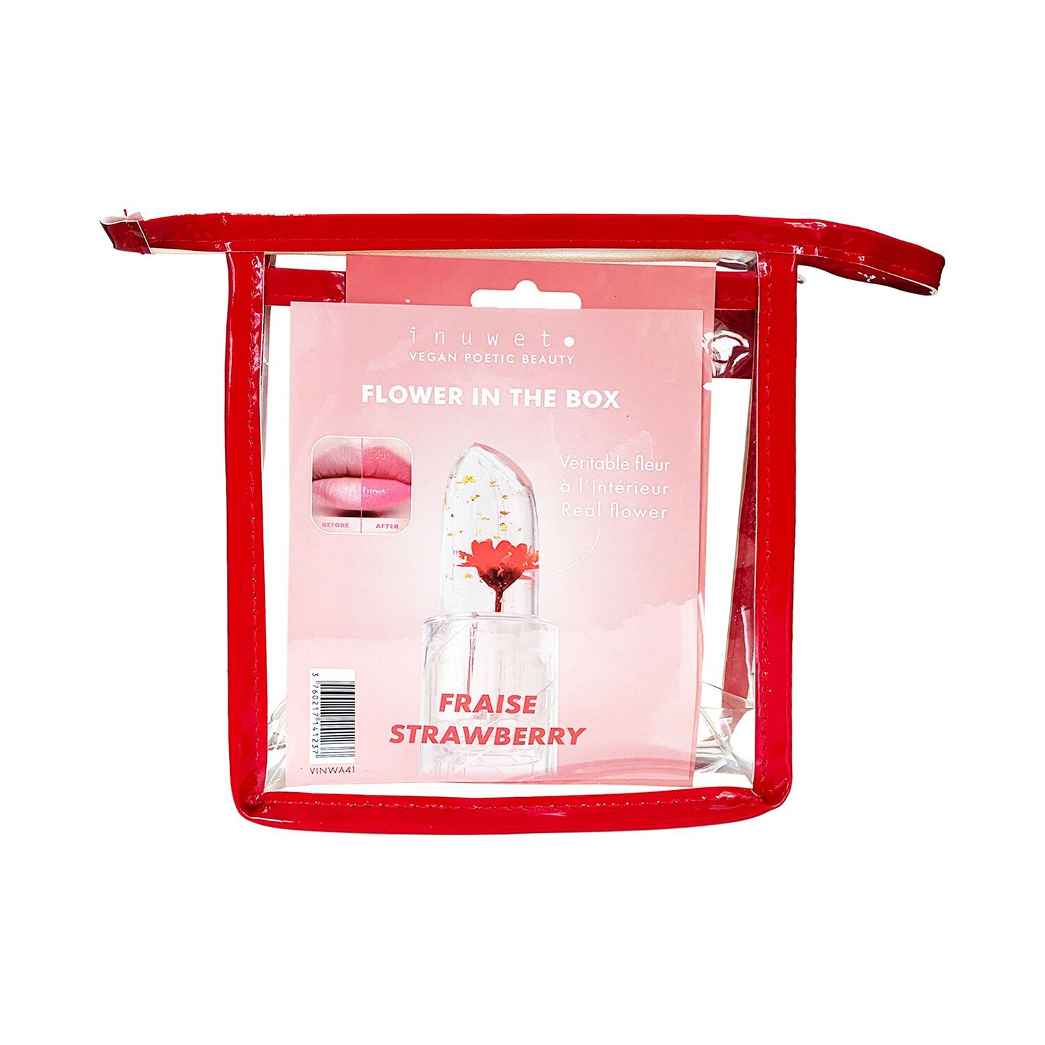 Supers Pouvoirs - Trousse Berry Rouge Patch Lèvres Hydratant Repulpant + Rouge à Levres Flower in a box parfum Fraise