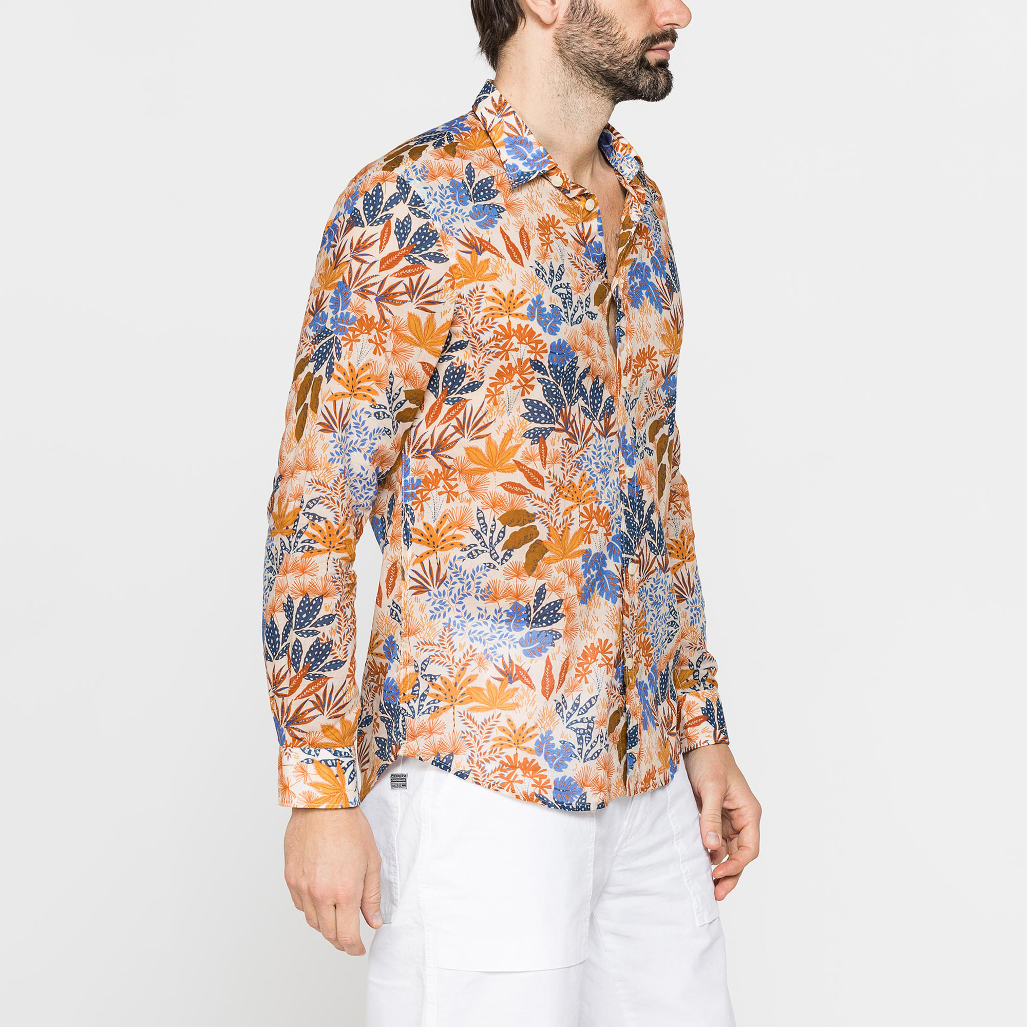 CAMICIA ESTIVA IN COTONE LEGGERO CON COLLO ITALIANO