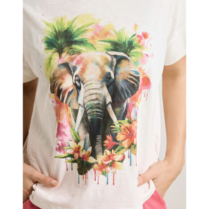 Camiseta Manga Corta Off White - Noltan