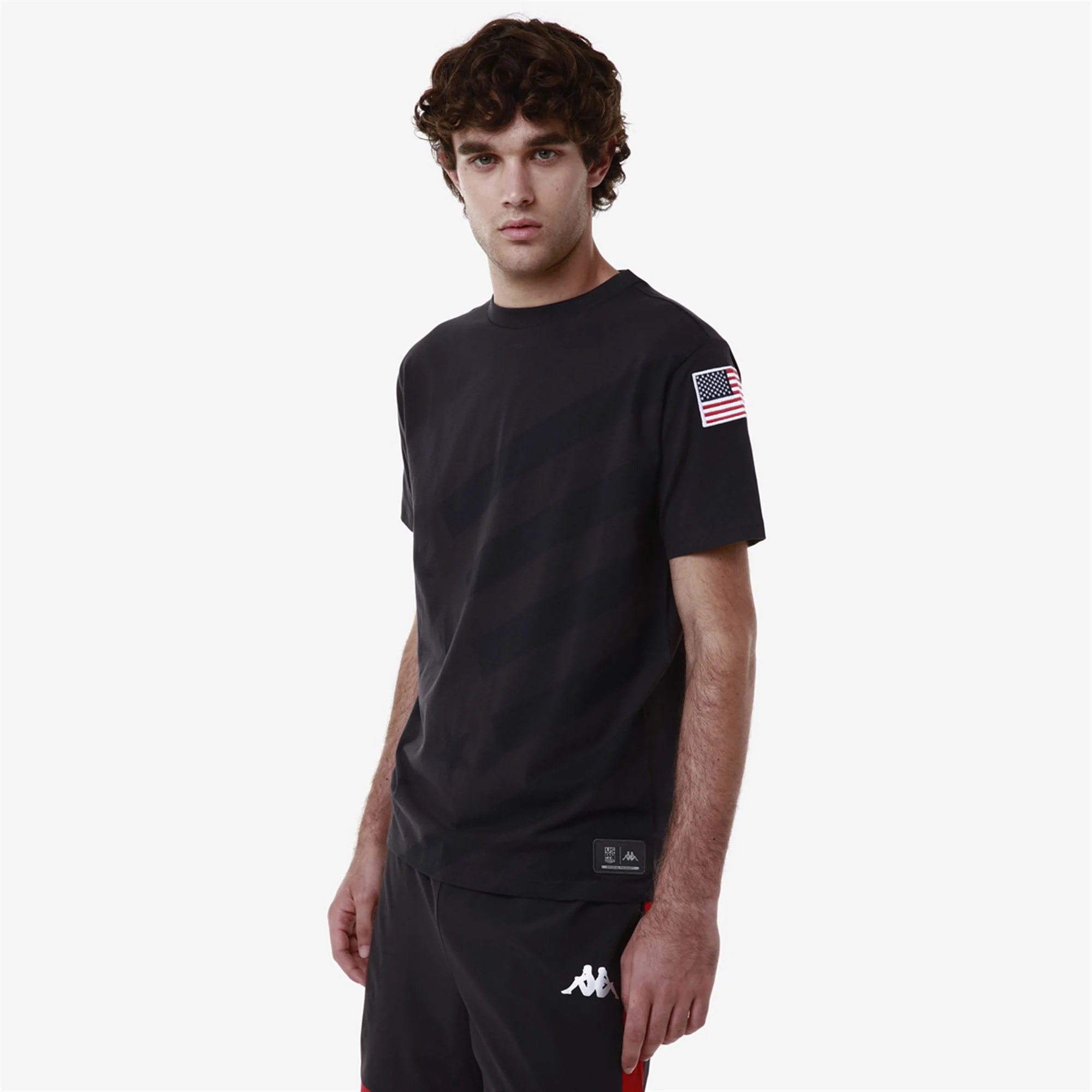 Camisetas y tops Kappa Hombre Mujer Ayba2 Flag Us