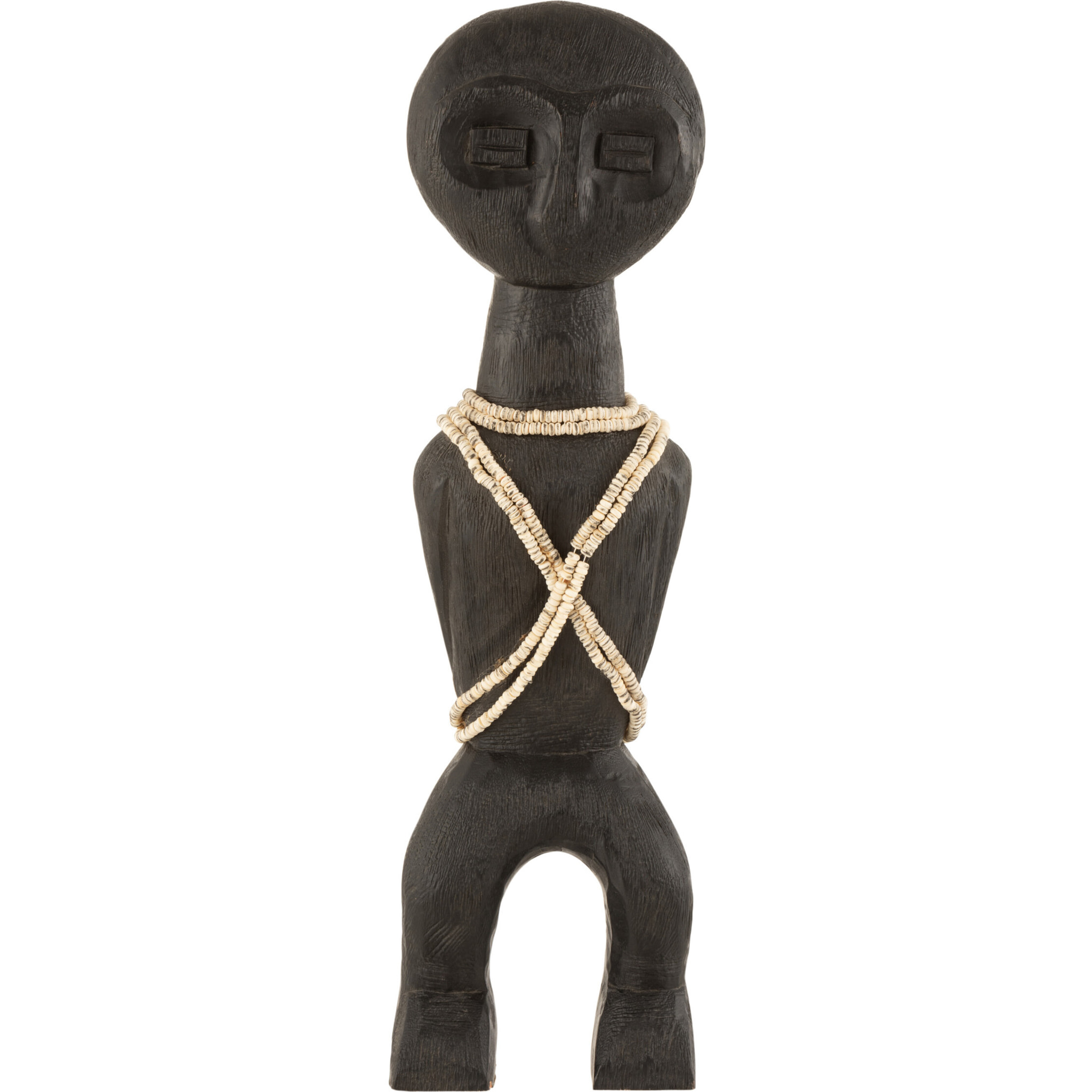 J-Line décoration Personnage Takwimu - bois - noir - large
