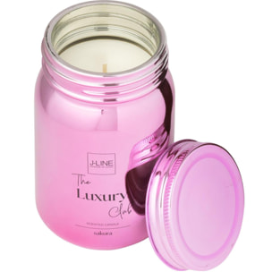 J-Line bougie parfumée Bocal - Sakura - verre - rose - 69H