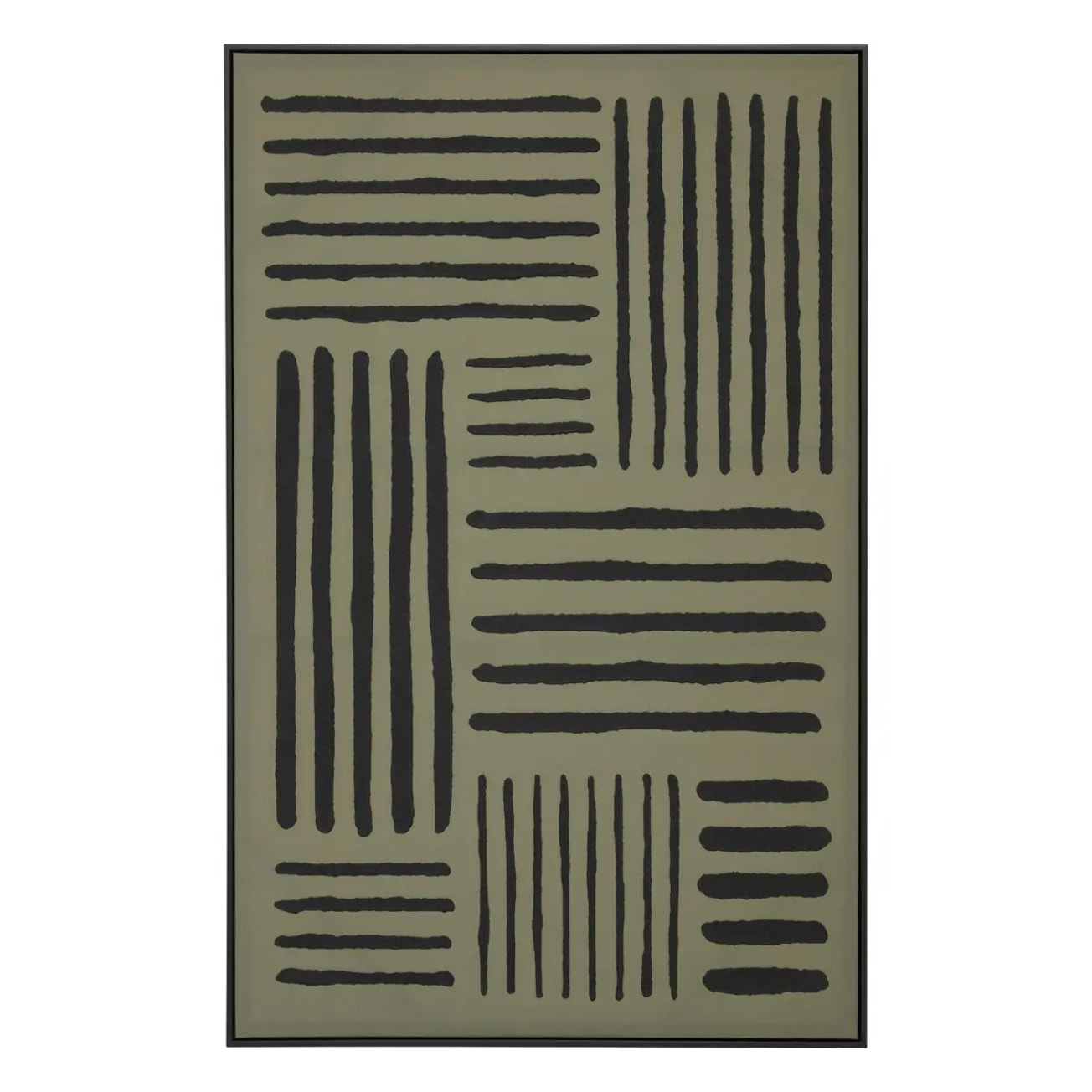 Toile peinte encadrée Roshan vert 116x75cm