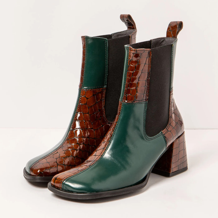 Botines 1707 NAPPA SHINNY JUNGLE-CUERO/ VERONA color Jungle-cuero