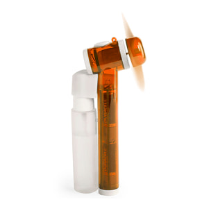 Ventilador vaporizador portátil con depósito de 35 ml y pulverización manual de agua.