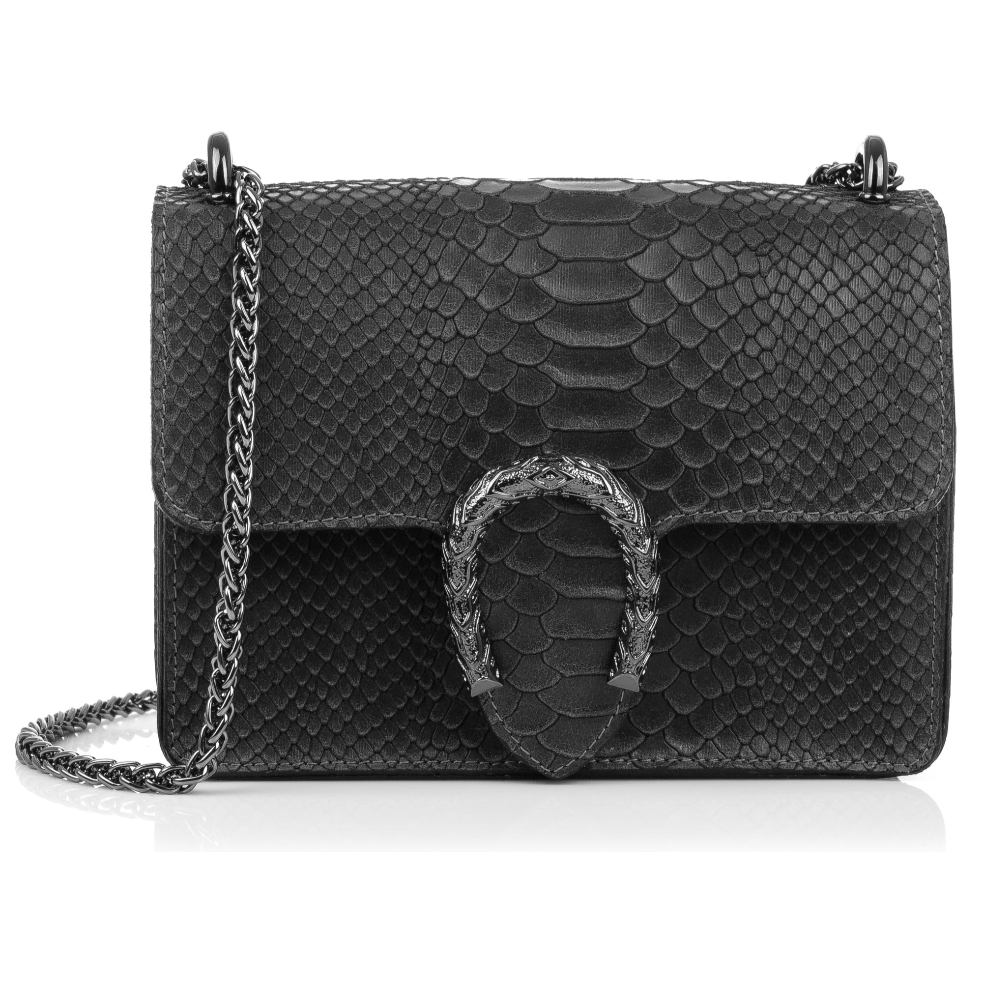 Lorenza Borsa a mano Donna.Pelle autentica Scamosciata Incisione Serpente