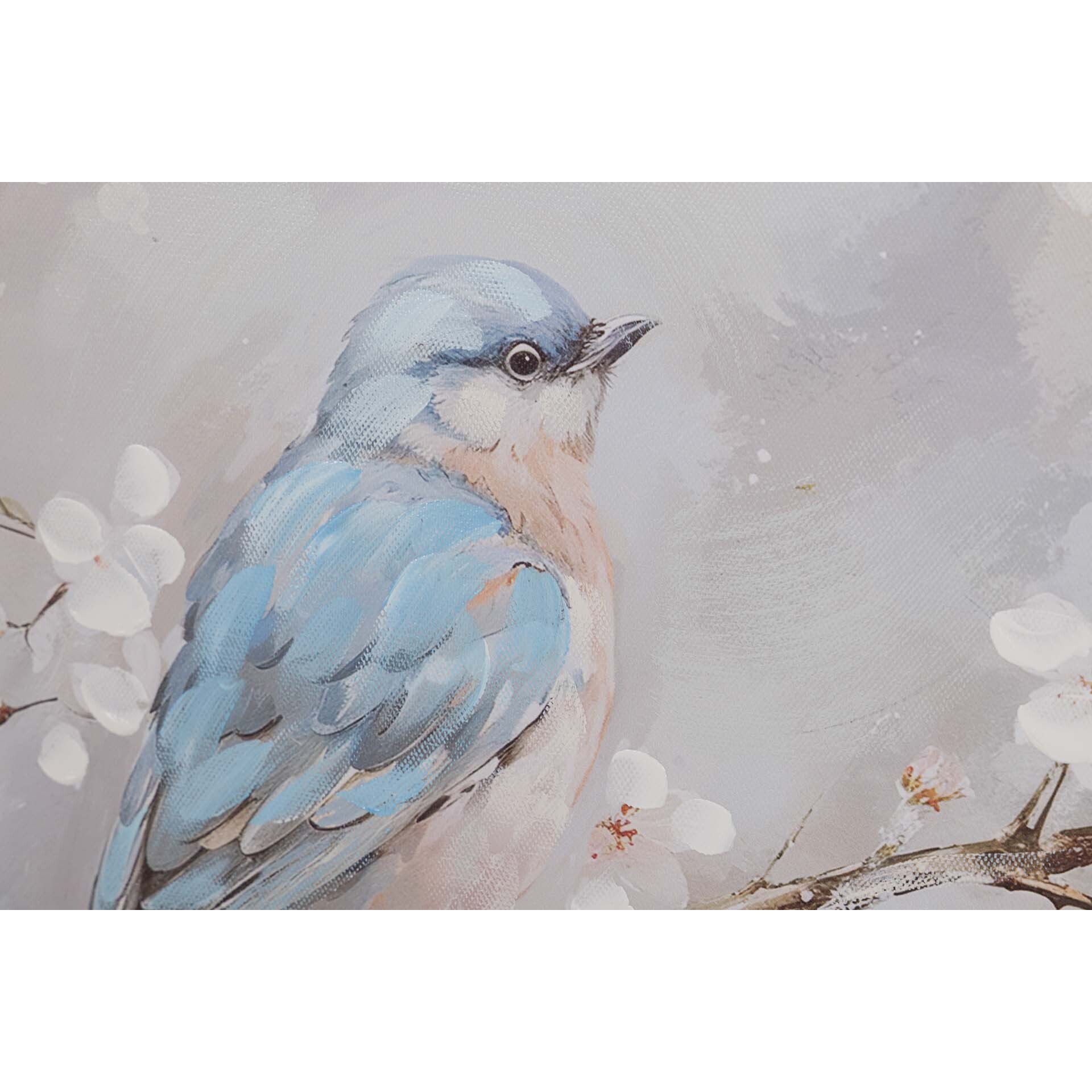 Set 2 Cuadros Pájaros 80% Pintado A Mano 60x4x60cm