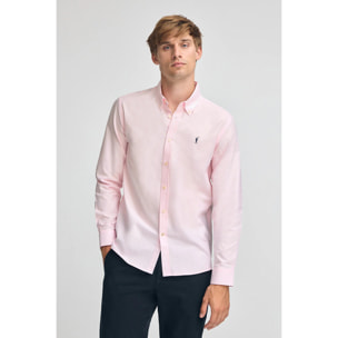 Camicia rosa regular fit con logo Rigby Go