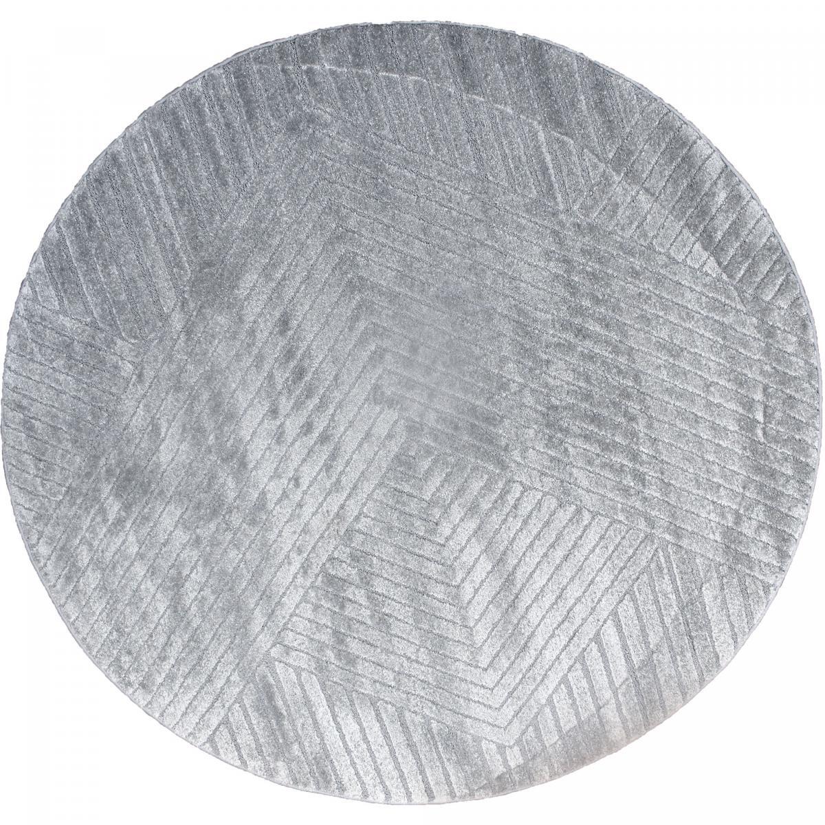 Tapis rond d'entrée Ø160cm LYN9 CERNAN Gris, tapis rond ton sur ton moderne