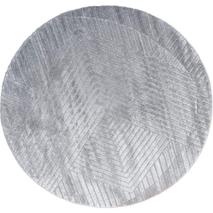 Tapis rond d'entrée Ø160cm LYN9 CERNAN Gris, tapis rond ton sur ton moderne