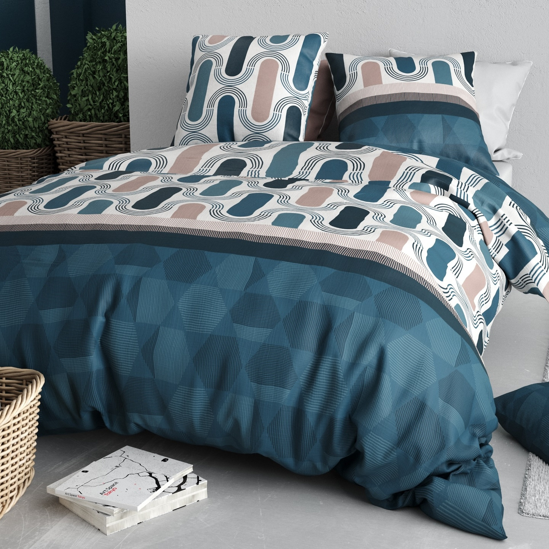Parure De Couette 3pcs 100% Coton 57fils Mistri