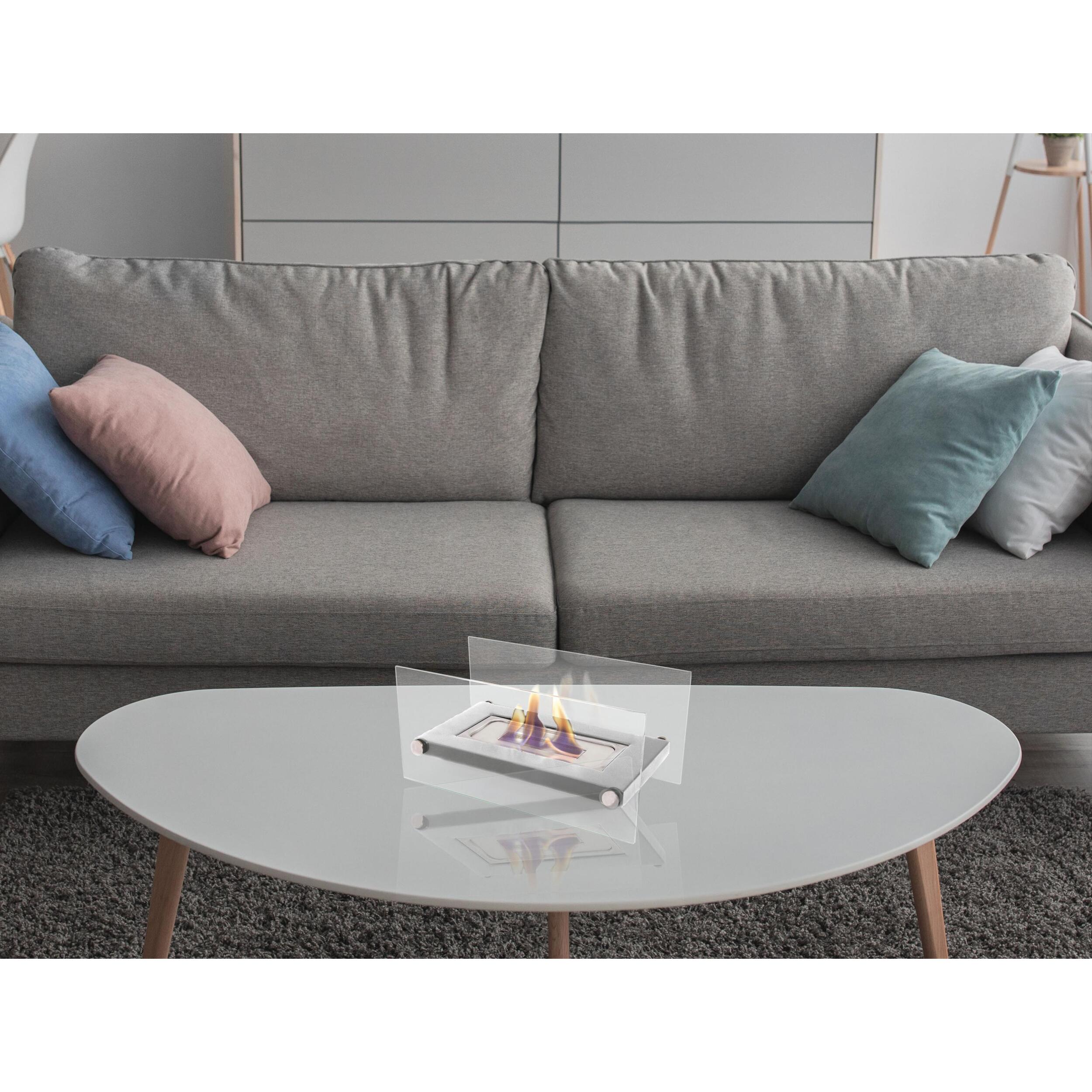 Chimenea de etanol de sobremesa en acero inox ONIROS INOX PURLINE