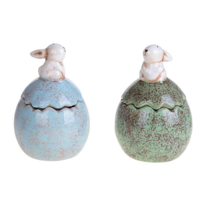 Set 2 contenitore coniglio - Colore Assortite - 21xH20x27,6cm - Bianchi Dino